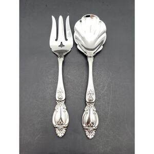 Oneida 18/8 Stainless Heirloom Frederick Serving Set Fork & Spoon (Shell Cassero